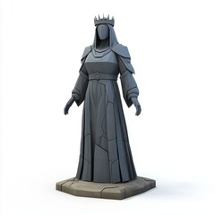 Abstract royal statue in gray tones for creative uses and design