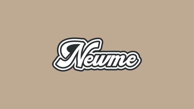 Stylish handwritten &lsquo;Newme&rsquo; calligraphy logo, ideal for fashion brands, lifestyle blogs, personal branding, and elegant visual identities.