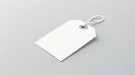 Minimalist Blank Hanging Tag Mockup on Light Background