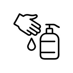 hand sanitizer Line Icon Symbol Pictogram Outline
