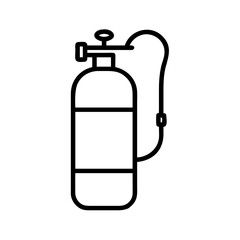 oxygen tank 2 Line Icon Symbol Pictogram Outline