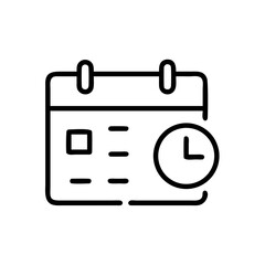 schedule Line Icon Symbol Pictogram Outline