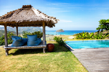 Swimming pool, Island Lombok, Indonesia, Asia.