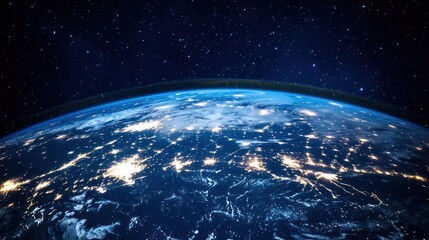 Obraz premium Earth from space, night view