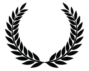 A black laurel wreath is isolated on white background Ai Generated