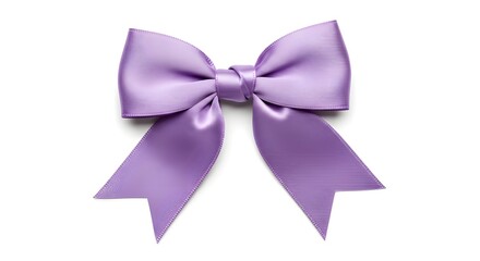 Fototapeta premium Satin lavender bow on white background