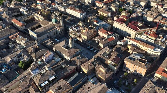 Ascoli Piceno, Marche, Italia, il centro storico.
Ripresa aerea della citt&agrave; di Ascoli Piceno.