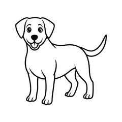 Happy Labrador Retriever dog line art puppy animal