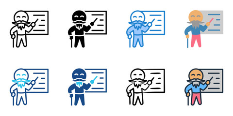 Grandparenting icon set multiple style collection 
