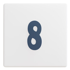 3D Number 10 until ten  Icon with Transparent Background | Minimalist Educational Design