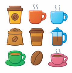 Obraz premium set of coffee cups