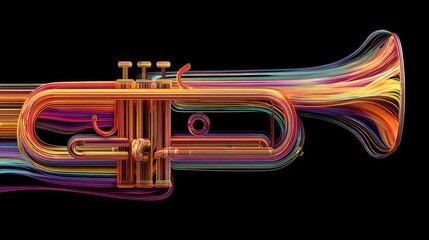 Vibrant trumpet, abstract design