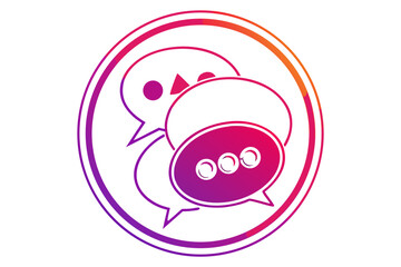 Chat bubbles icon representing communication and conversation