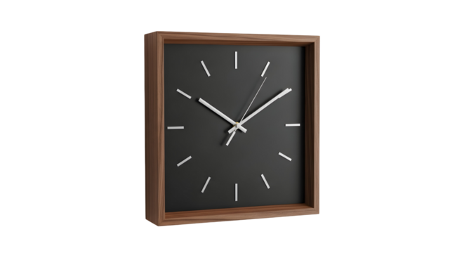 Modern wall clock with wooden frame