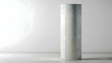 Isolated concrete cabinet with a geometric design, standing on a white background
