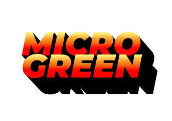 Bold, stylized text reading MICRO GREEN with a gradient from orange to yellow, featuring a shadow ef