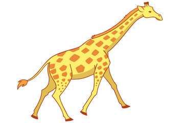 Fototapeta premium A cartoon giraffe isolated on a white background
