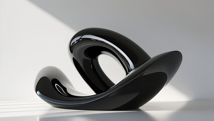 mesmerizing abstractblack glossy sculpt ai genrative