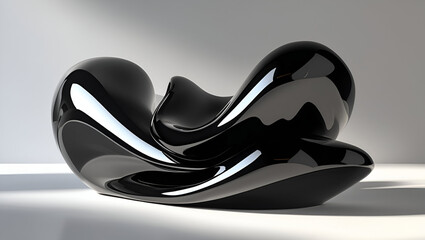mesmerizing abstractblack glossy sculpt ai genrative