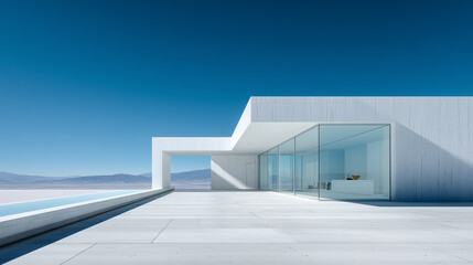 modern house with blue sky