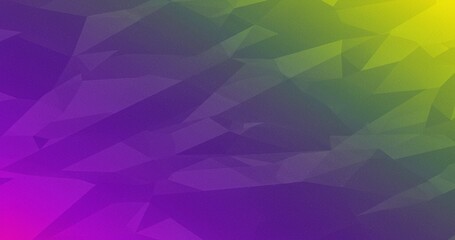 Abstract background featuring a geometric design with triangles and a gradient transitioning from purple to green and yellow. The texture has a subtle grainy effect.