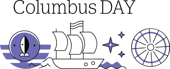 Columbus day holiday celebration graphic design template for festive backgrounds and announcements