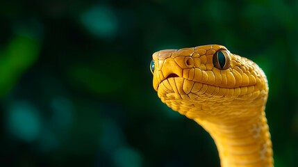 Vibrant Yellow Snake Head Close-Up Macro