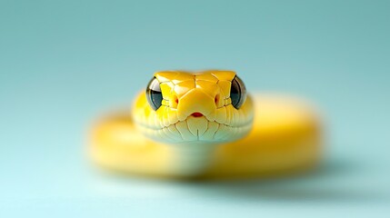 Yellow Snake Head Close-up Macro