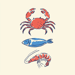 Hand drawn vintage illustrations in a doodle style. Vector Food illustrations in classic Italian aesthetics. Dolce Vita - Menu, posters designs.