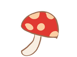 A set of cute hand-painted mushrooms, mushrooms, ingredients, cooking, decoration
