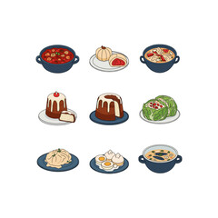 Sweet food Flat Vector illustration 