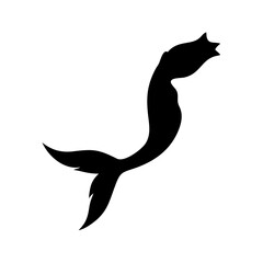 Fototapeta premium Abstract Mermaid Tail Silhouette Vector – Fantasy Sea Creature Design