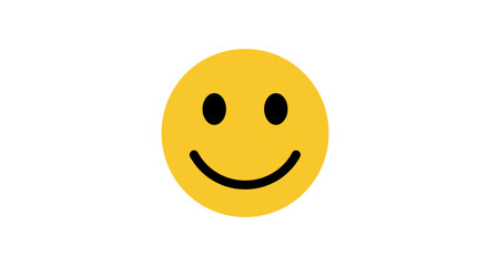 Fototapeta premium Yellow smiley face with black eyes and curved mouth, representing happiness and joy.