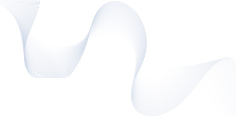 Fototapeta premium Dynamic minimal smoke sound blue line. Abstract glowing white slow speed stripe sound blend line smooth flow soundwave curve energy gradient vector futuristic digital outline line science design. 