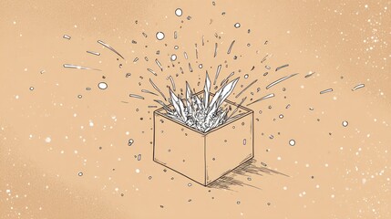 A box bursts open with water splashes