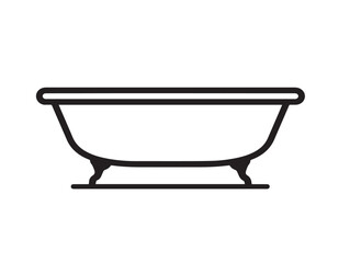 Elegant tub icon in minimal 2D vector design