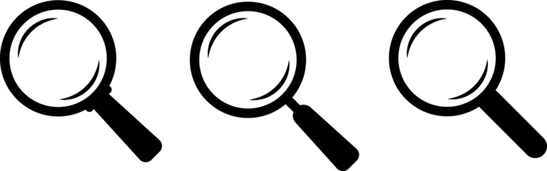 Search icons set. Loupe logo. Magnifying glass sign. Research tool concept. find information.