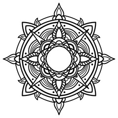 Arabic ornamental mandala vector freehand drawing