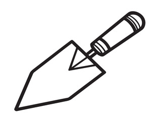 Bricklayer equipment vector in professional outline art