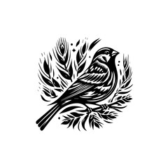 Obraz premium black and white floral ornament