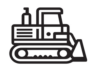 Strong bulldozer machine icon in vector format