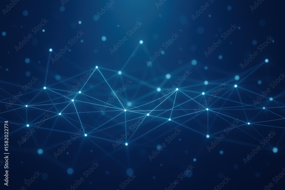 Poster digital web: a network of interconnected dots and lines, representing the complex and dynamic nature