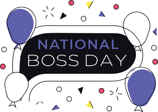 A celebratory background design perfect for national boss day banners and corporate communications featuring vibrant colors and professional typography elements