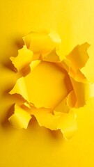 Ripped yellow paper circle