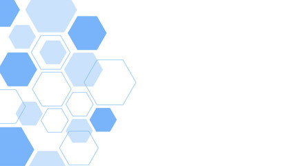 Abstract blue hexagon shape for frame illustration design