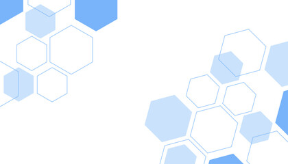 Abstract blue hexagon shape for frame illustration design