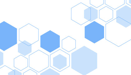 Abstract blue hexagon shape for frame illustration design