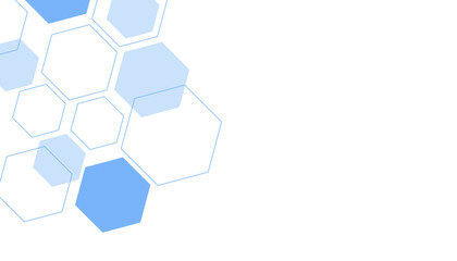 Abstract blue hexagon shape for frame illustration design