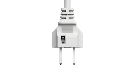 Two-Prong Electric Power Plug Isolated on Transparent Background