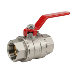 Industrial Stainless Steel Ball Valve with Red Lever Handle for Plumbing and Fluid Control System Applications